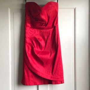 Classic strapless red dress